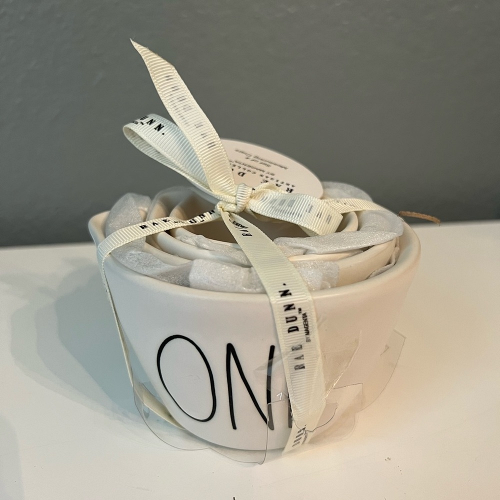 Rae Dunn white matte measuring cups